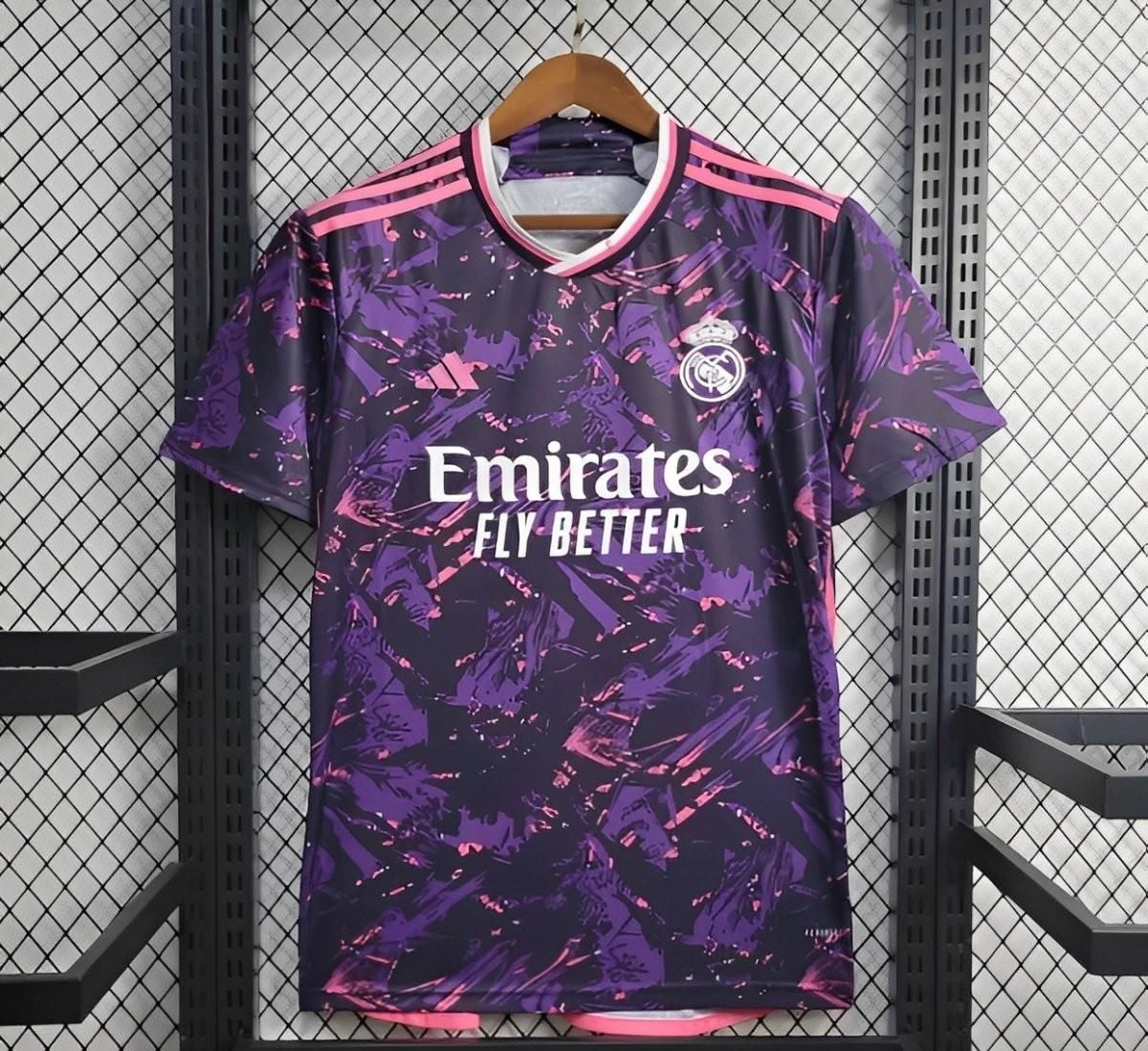 Real Madrid Purple and Pink Shatter Special Fan Jersey Real Madrid Purple and Pink Shatter Special Fan Jersey