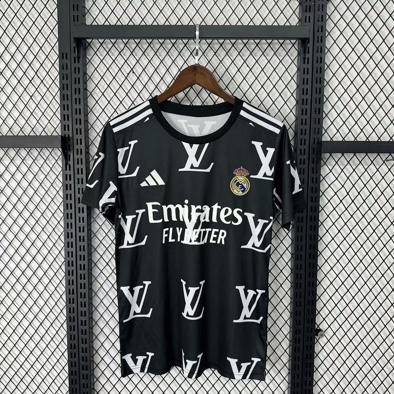 Real Madrid Black and White LV Special Fan Jersey