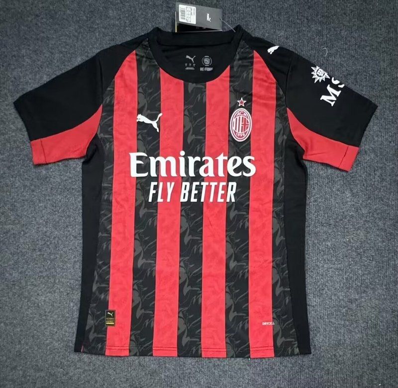 AC Milan Red and Black Stripe Special Fan Jersey