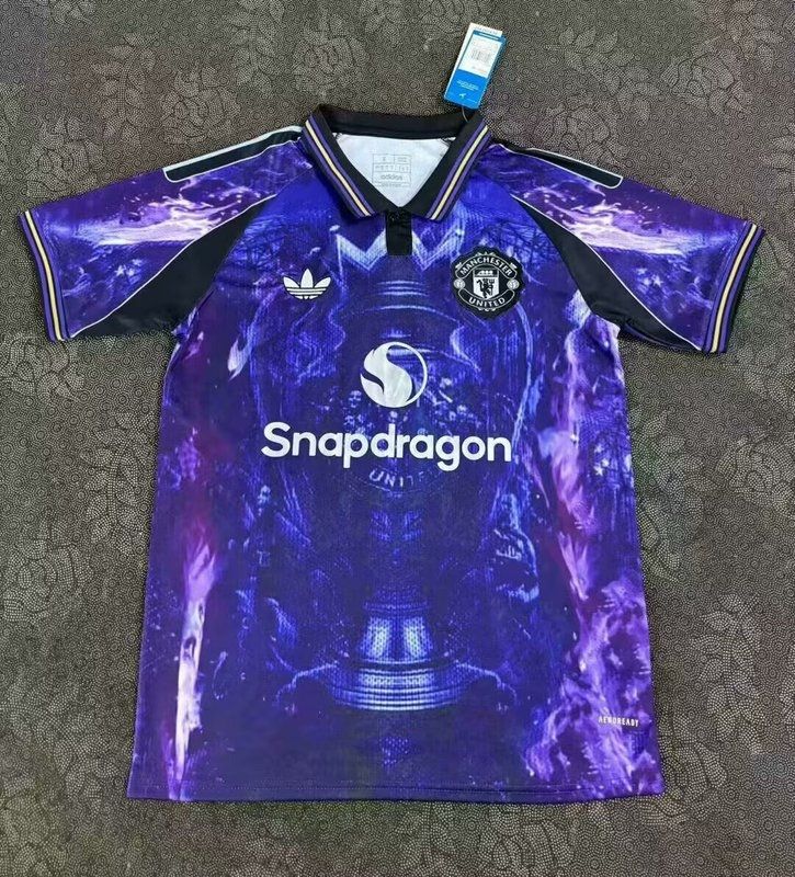 Man United Blue and Purple Champion Special Fan Jersey Man United Blue and Purple Champion Special Fan Jersey