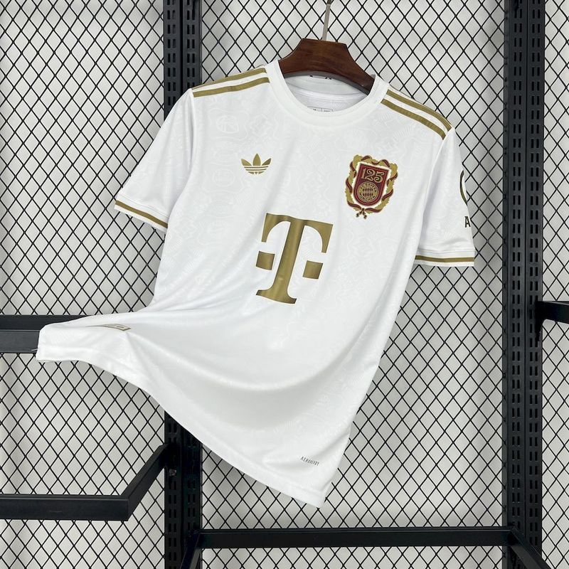 Bayern Munich White and Golden Tan Special Fan Jersey