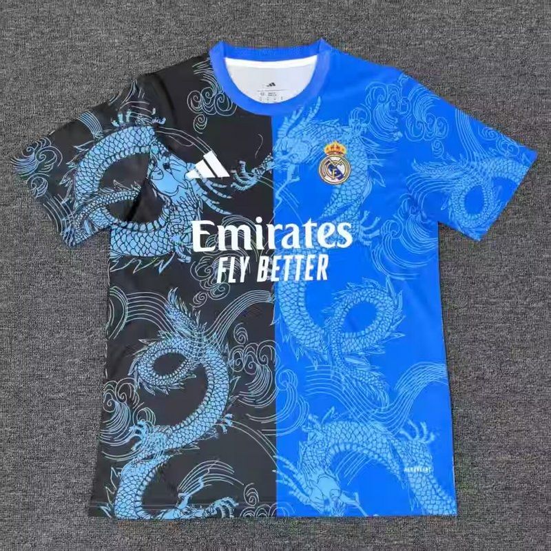 Real Madrid Black and Blue Dragon Special Fan Jersey Real Madrid Black and Blue Dragon Special Fan Jersey