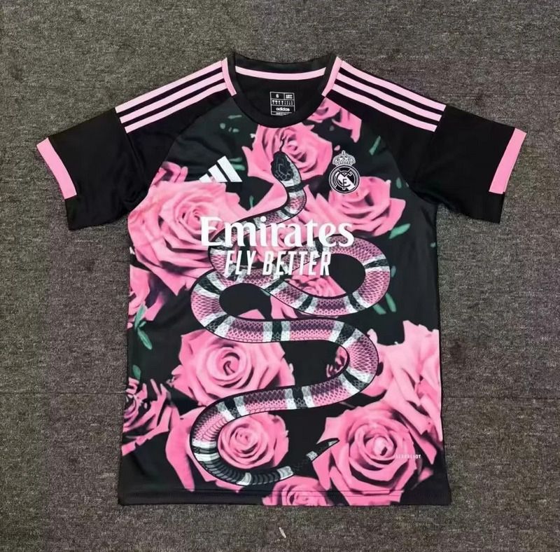 Real Madrid Pink and Black Snake Special Fan Jersey Real Madrid Pink and Black Snake Special Fan Jersey