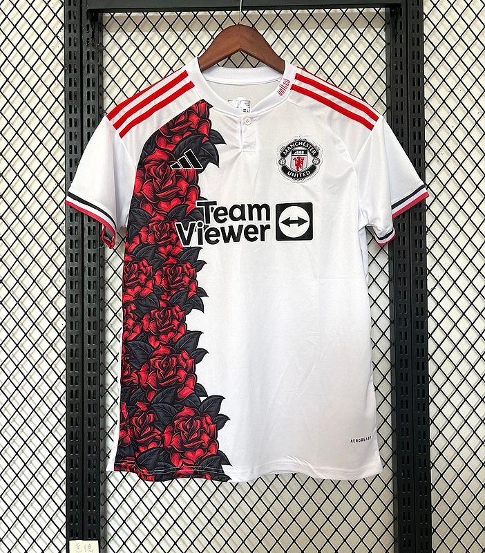 Man United White, Red and Black Roses Special Fan Jersey
