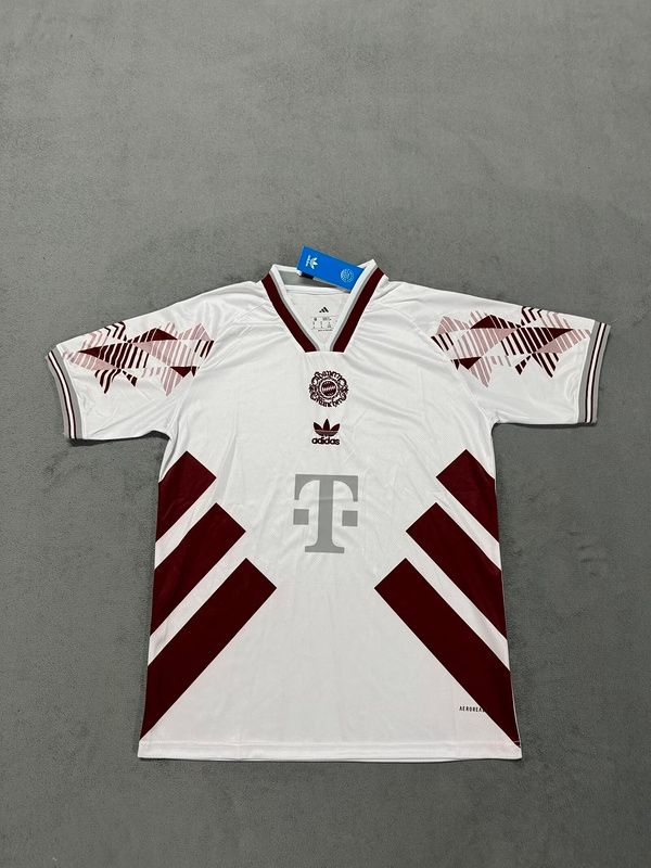 Bayern Munich White and Maroon 3 Stripe Special Fan Jersey