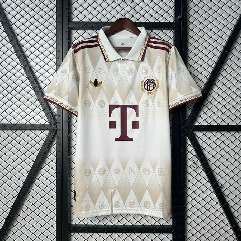 Bayern Munich White, Beige and Maroon Special Fan Jersey Bayern Munich White, Beige and Maroon Special Fan Jersey