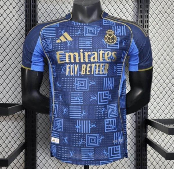 Real Madrid Blue and Gold LV Special Vapor Jersey