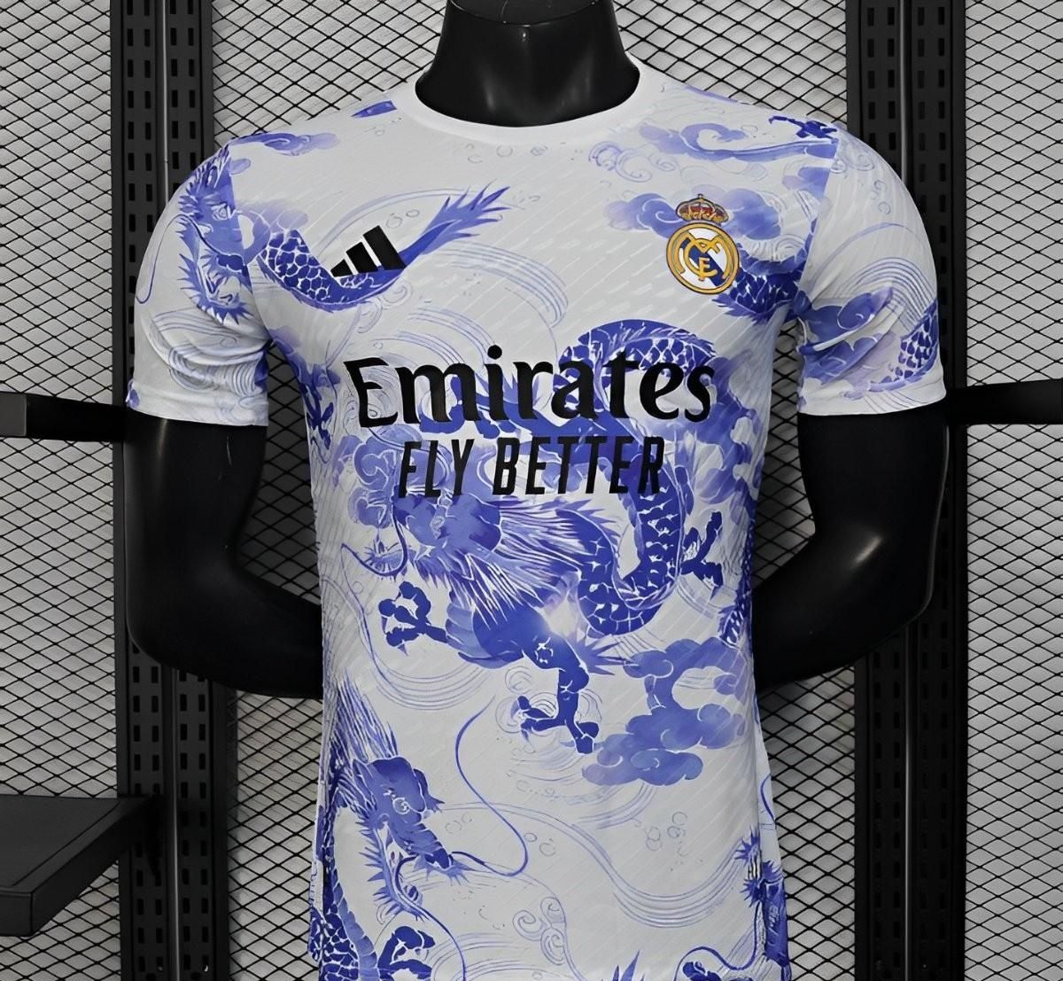 Real Madrid Blue and White Dragon Special Vapor Jersey Real Madrid Blue and White Dragon Special Vapor Jersey