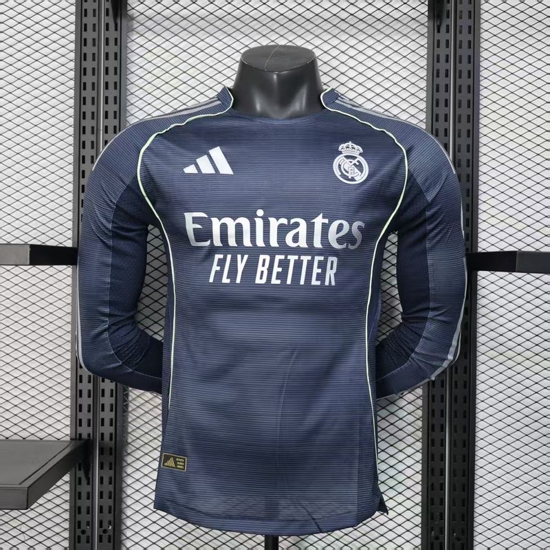Real Madrid Away Long Sleeve Player Jersey