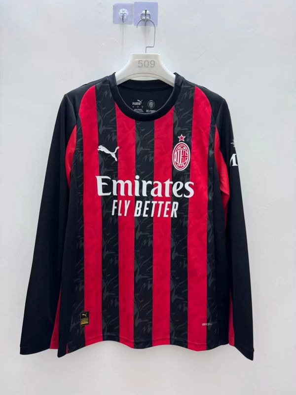 AC Milan Home Long Sleeve Fan Jersey AC Milan Home Long Sleeve Fan Jersey