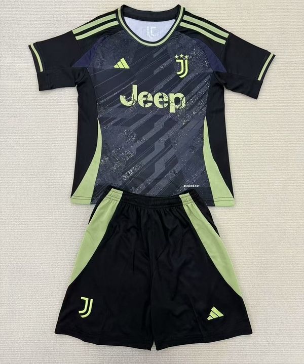 Juventus Black and Lime Green Kids Special Kit