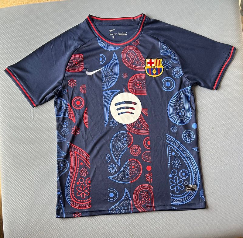 Barcelona Navy, Red and Blue Pattern Special Fan Jersey