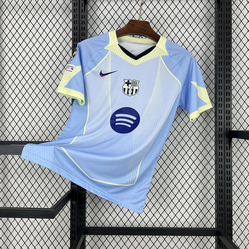 Barcelona Pastel Blue and Yellow Special Fan Jersey