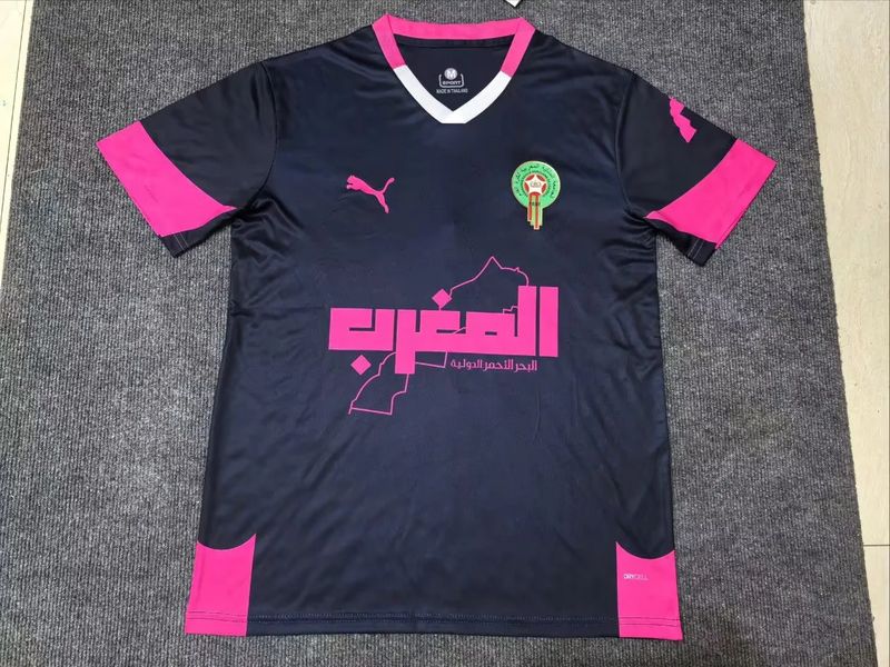 Morocco Black and Pink Special Stadium Jersey Morocco Black and Pink Special Stadium Jersey