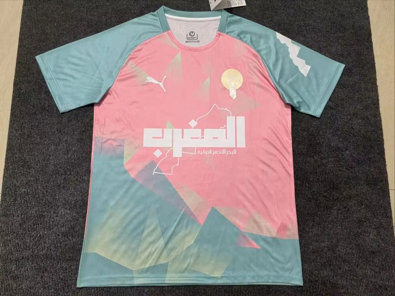 Morocco Pastel Pink and Blue Special Stadium Jersey
