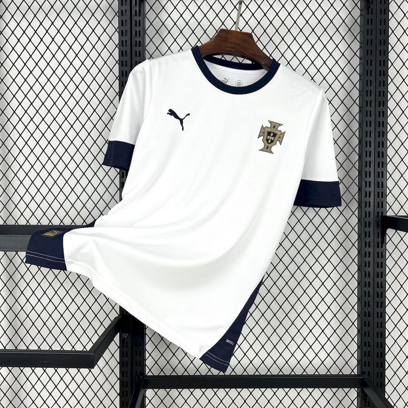 Portugal White and Navy Special Stadium Jersey
