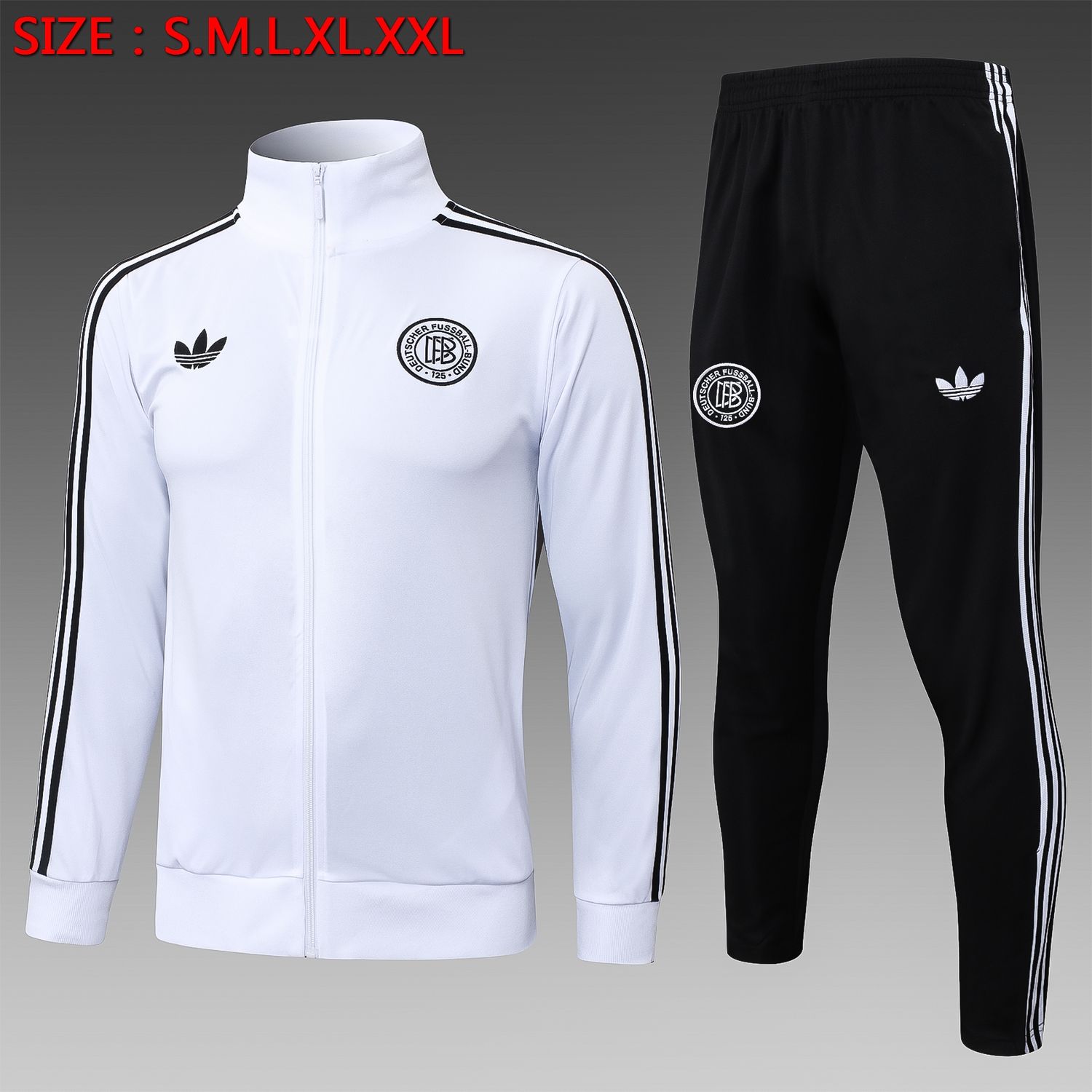 Germany White and Black Long Sleeve Tracksuit Set Germany White and Black Long Sleeve Tracksuit Set