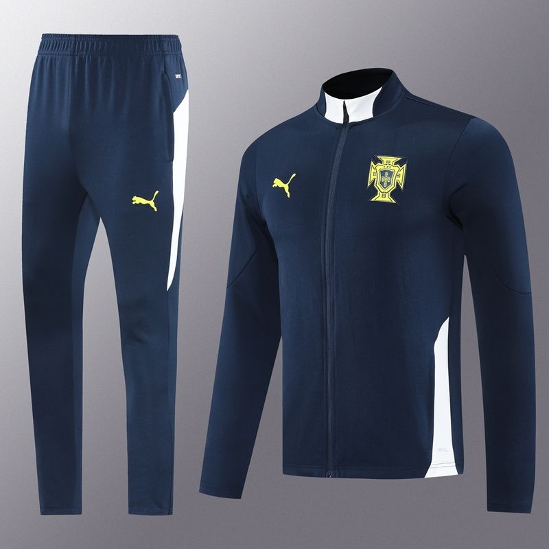 Portugal Navy and White Long Sleeve Tracksuit Set