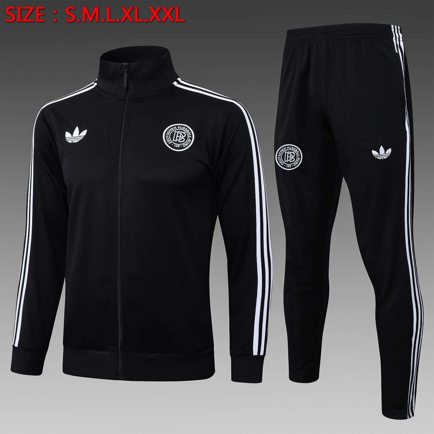 Germany Black and White Long Sleeve Tracksuit Set Germany Black and White Long Sleeve Tracksuit Set