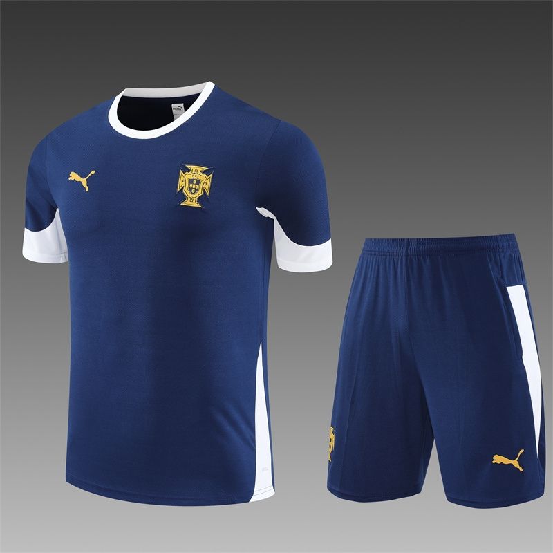 Portugal Navy and White Short Sleeve Training Set