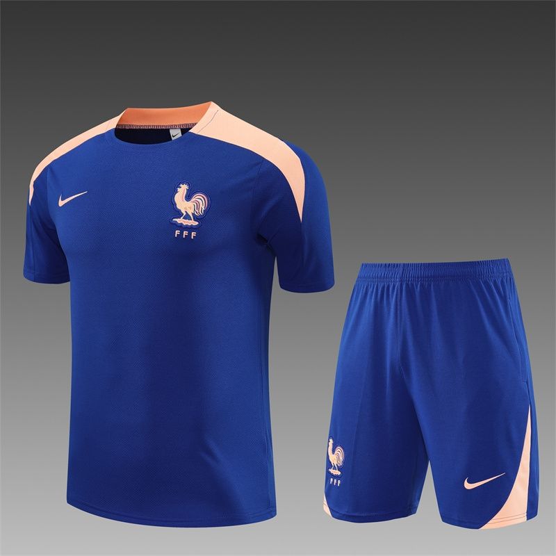 France Royal Blue and Peach Short Sleeve Training Set France Royal Blue and Peach Short Sleeve Training Set