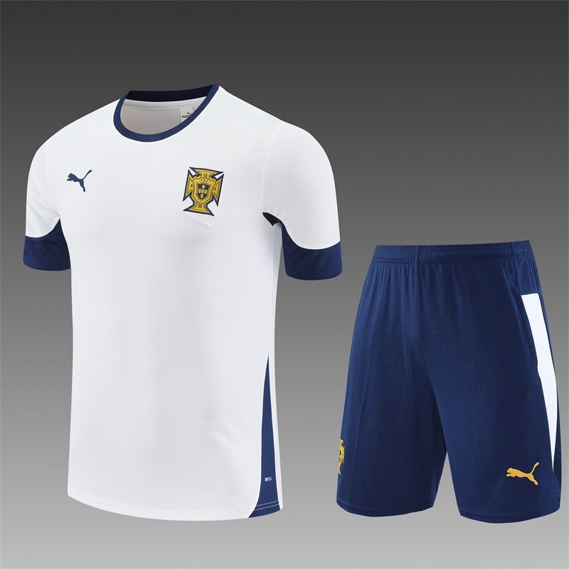 Portugal White and Navy Short Sleeve Training Set