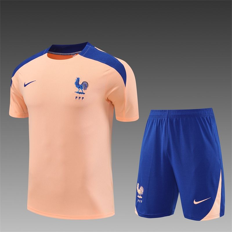 France Peach and Royal Blue Short Sleeve Training Set