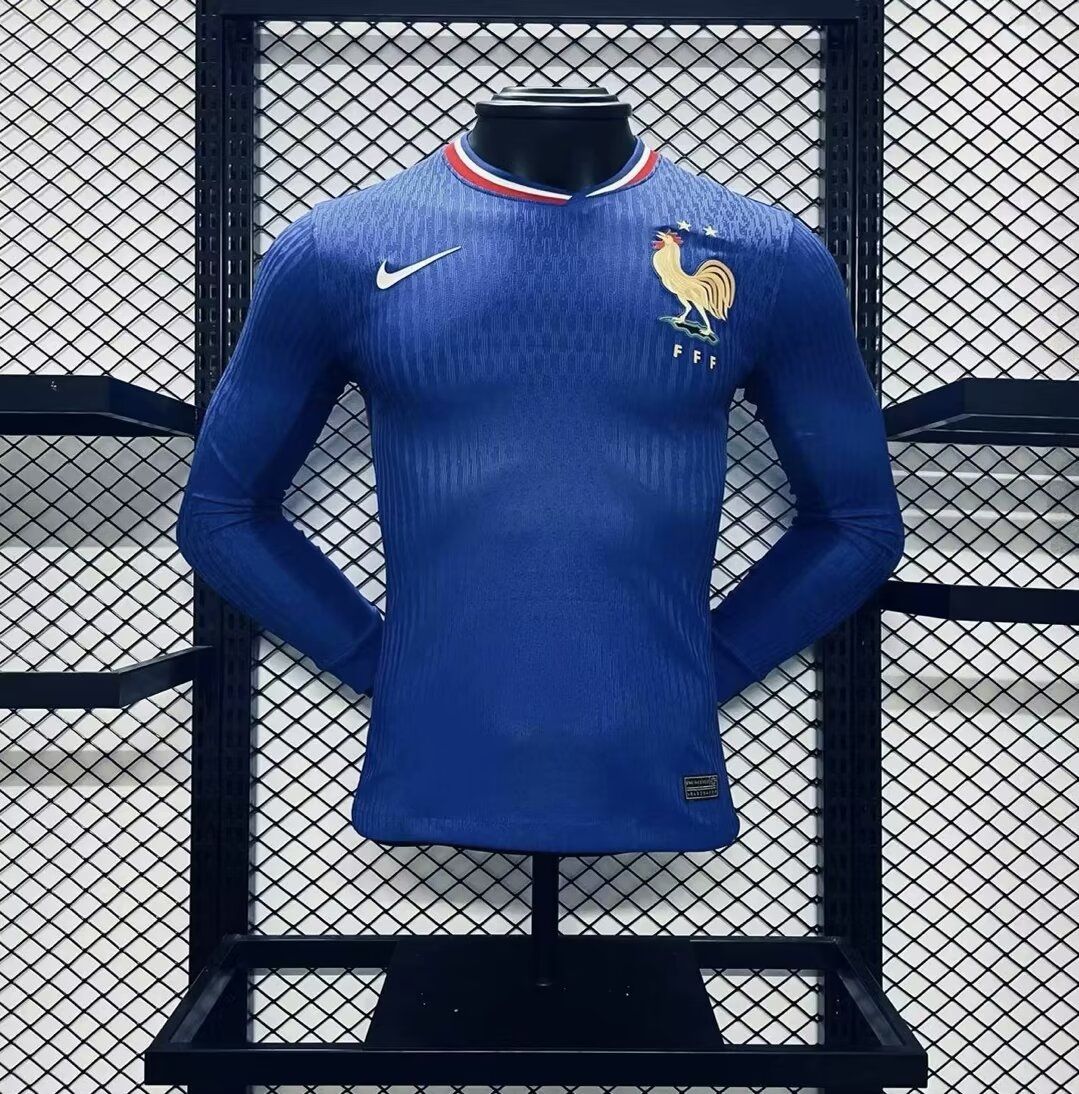 France Home Long Sleeve Player Jersey France Home Long Sleeve Player Jersey