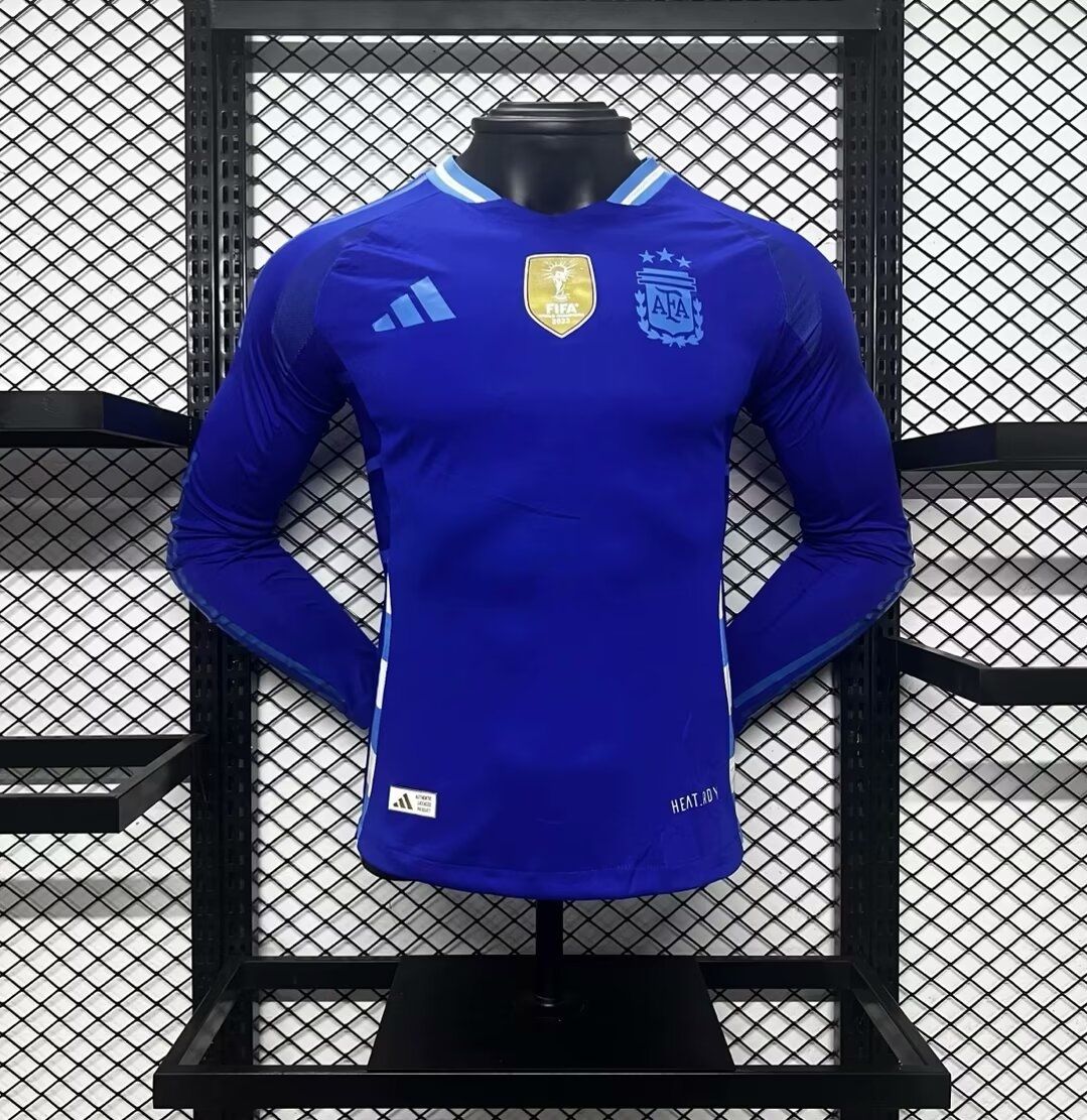 Argentina Away Long Sleeve Player Jersey Argentina Away Long Sleeve Player Jersey