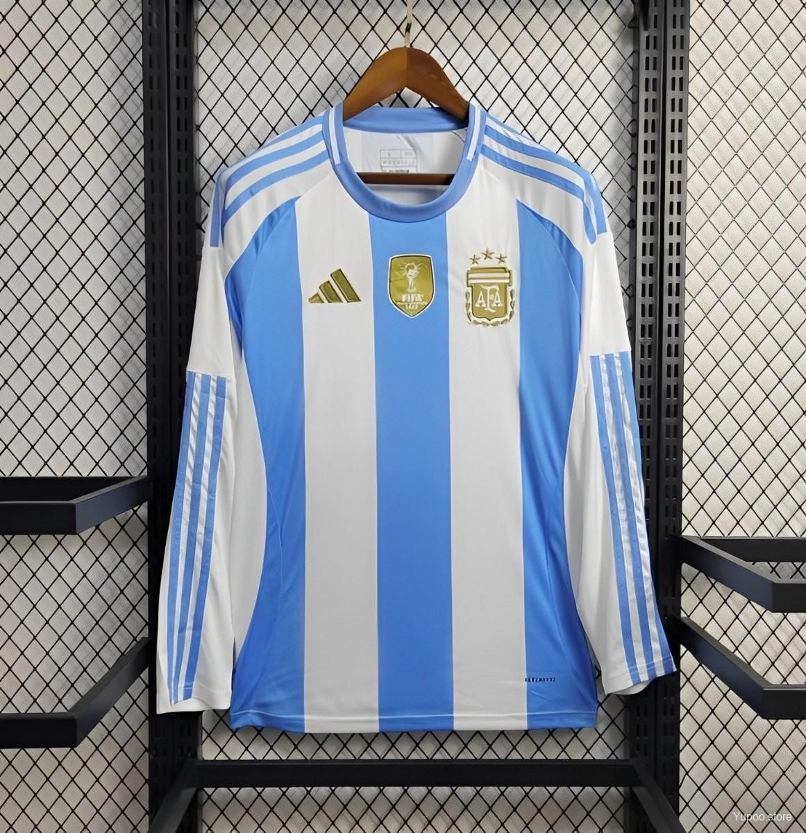 Argentina Home Long Sleeve Fan Jersey Argentina Home Long Sleeve Fan Jersey