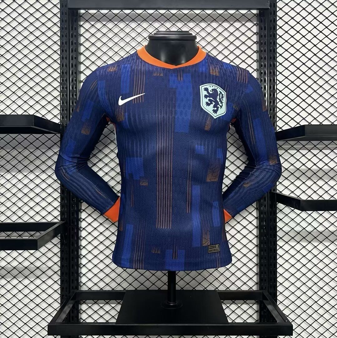 Netherlands Away Long Sleeve Player Jersey Netherlands Away Long Sleeve Player Jersey