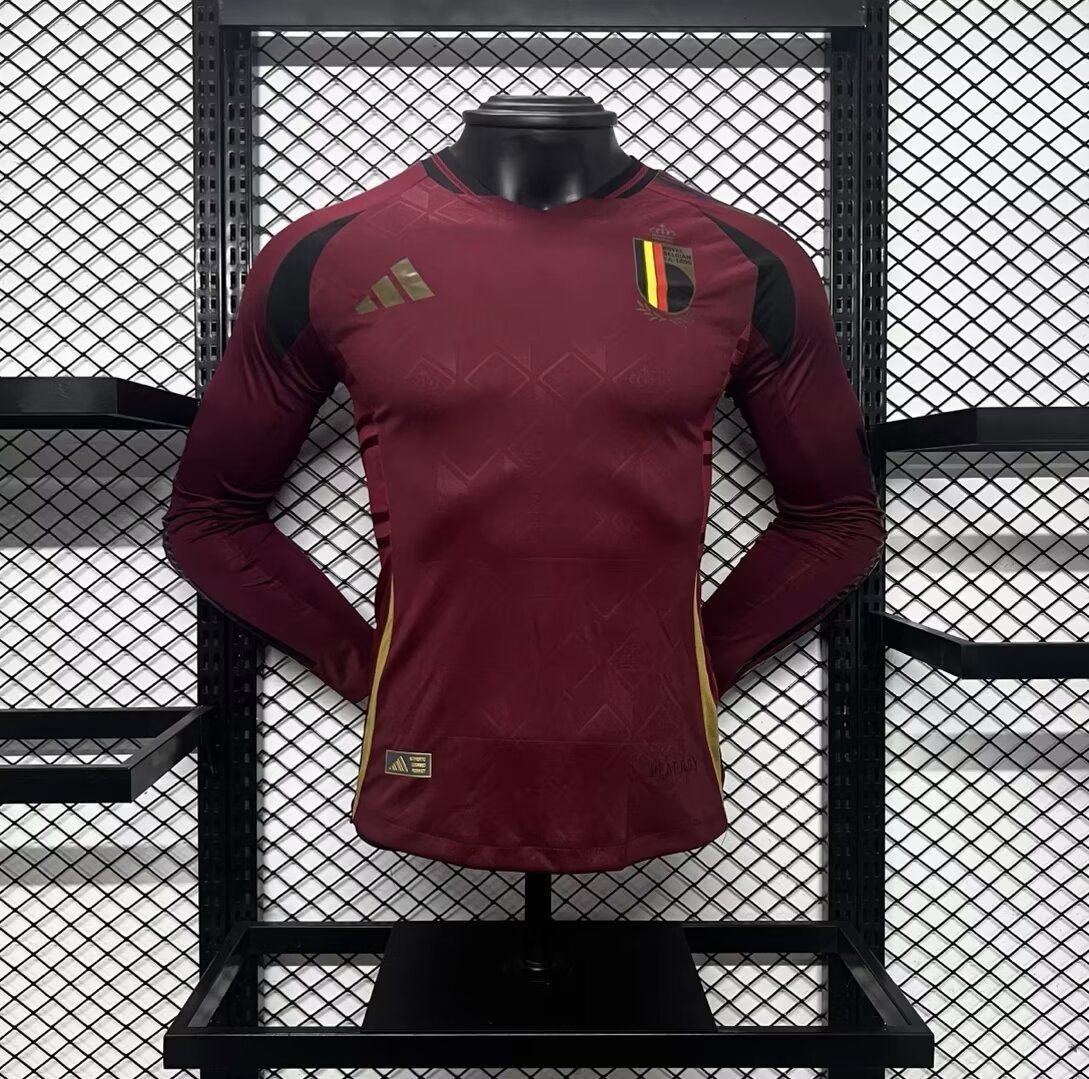 Belgium Home Long Sleeve Player Jersey Belgium Home Long Sleeve Player Jersey