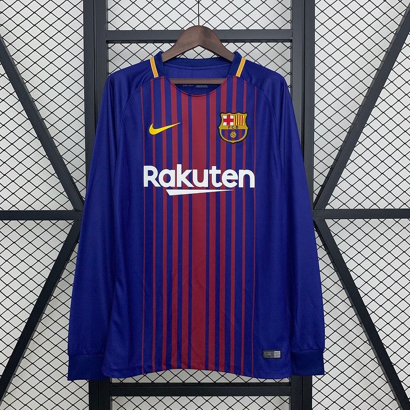 Barcelona Home 17/18 Long Sleeve Retro Jersey Barcelona Home 17/18 Long Sleeve Retro Jersey