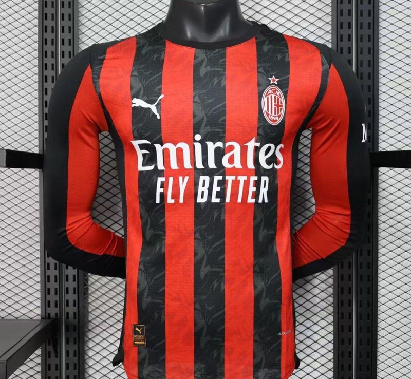 AC Milan Home Long Sleeve Player Jersey