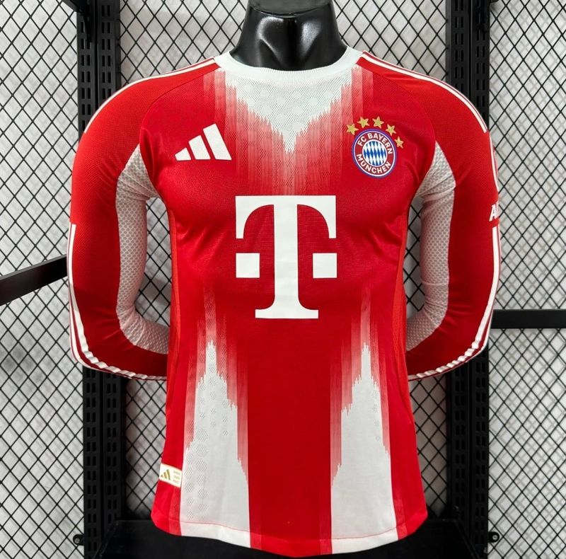 Bayern Munich Home Long Sleeve Player Jersey