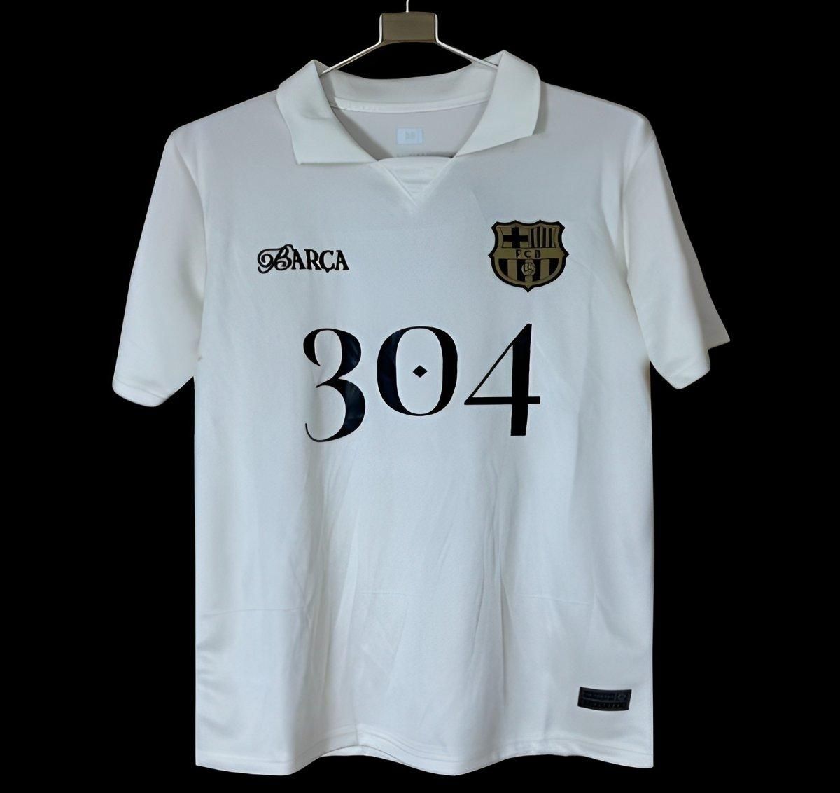 Barcelona White 304 Special Fan Jersey Barcelona White 304 Special Fan Jersey