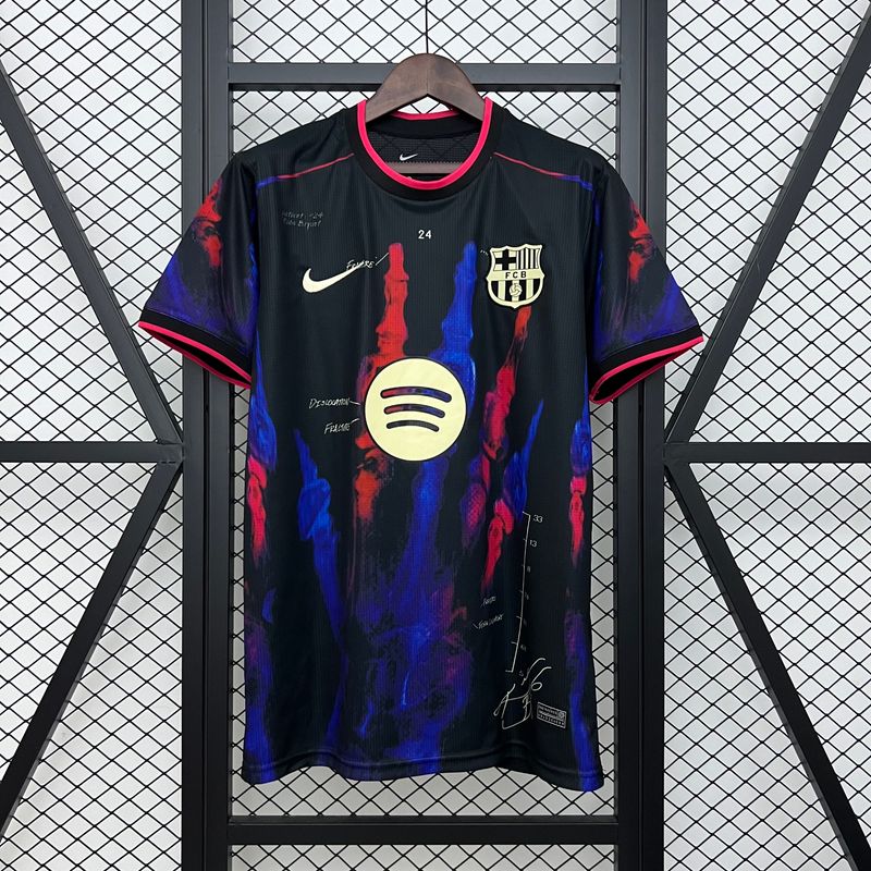 Barcelona Navy and Red Hand X-ray Special Fan Jersey