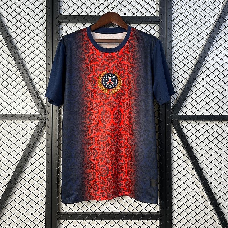 PSG Navy and Red Patterned Special Fan Jersey PSG Navy and Red Patterned Special Fan Jersey