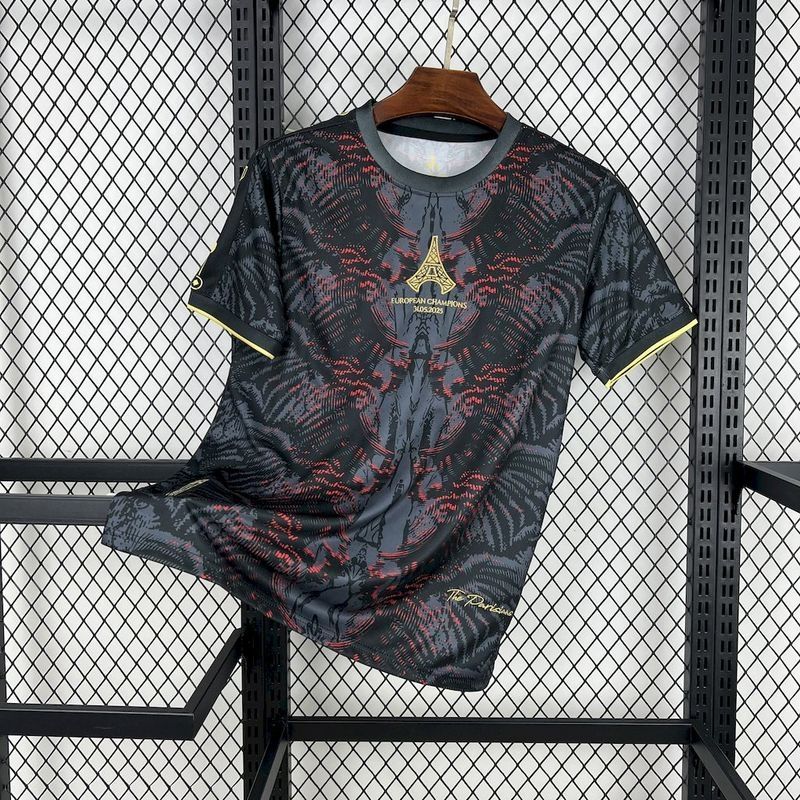 PSG Black and Red Eiffel Tower Special Fan Jersey