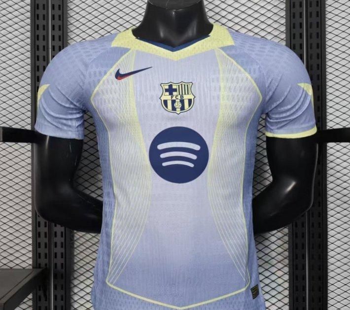 Barcelona Pastel Blue and Yellow Special Vapor Jersey Barcelona Pastel Blue and Yellow Special Vapor Jersey