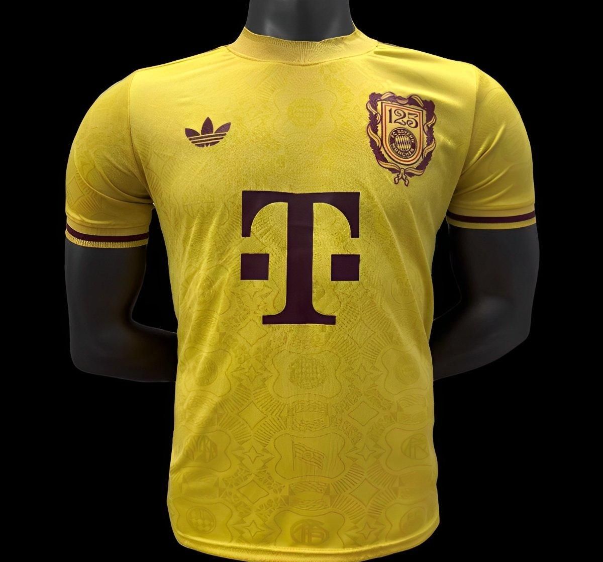 Bayern Munich Yellow and Maroon 125 Special Vapor Jersey Bayern Munich Yellow and Maroon 125 Special Vapor Jersey