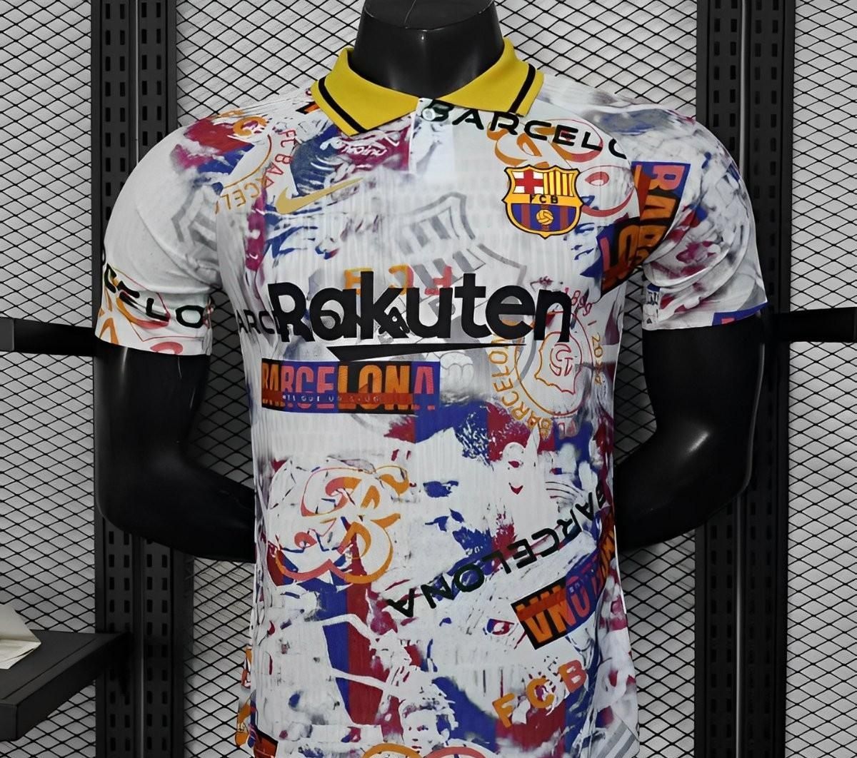 Barcelona White Graffiti Special Vapor Jersey Barcelona White Graffiti Special Vapor Jersey