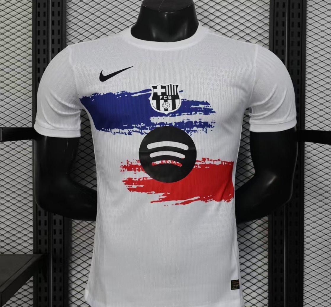Barcelona White, Blue and Red Paint Stripes Special Vapor Jersey Barcelona White, Blue and Red Paint Stripes Special Vapor Jersey