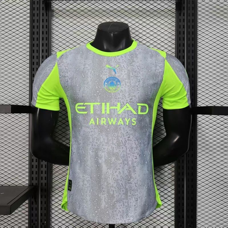 Manchester City Grey and Lime Green Special Vapor Jersey