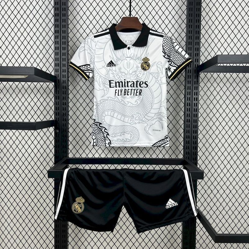 Real Madrid White and Black Dragon Kids Special Kit