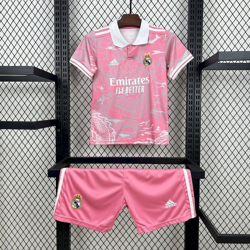 Real Madrid Pink and White Dragon Kids Special Kit