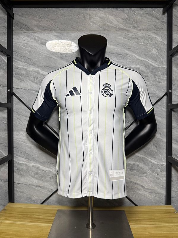 Real Madrid Baseball White and Black Special Vapor Jersey Real Madrid Baseball White and Black Special Vapor Jersey