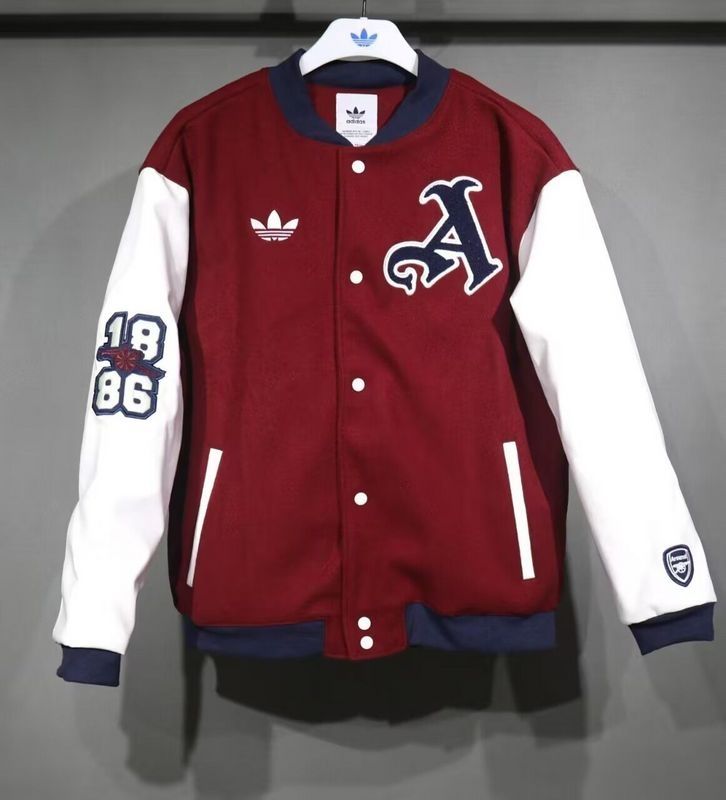 Arsenal Maroon and Navy Baseball Jacket Arsenal Maroon and Navy Baseball Jacket