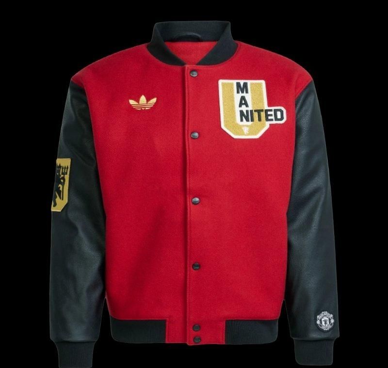 Man United Red and Black Baseball Jacket Man United Red and Black Baseball Jacket