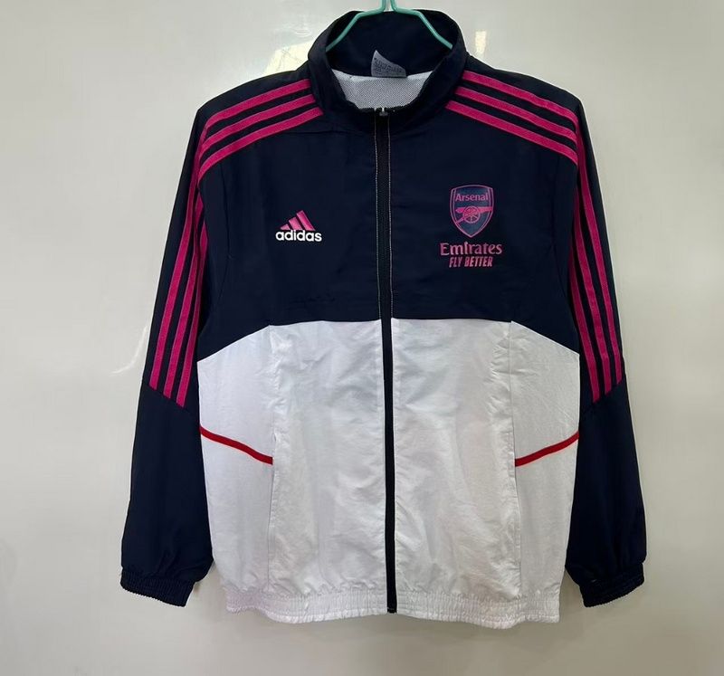 Arsenal Navy and White Windbreaker  Arsenal Navy and White Windbreaker